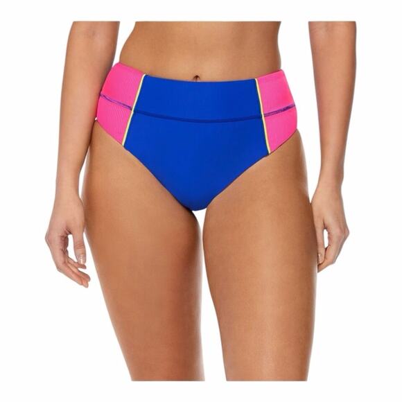 Reebok Other - Reebok Color Block High Waist Bikini Bottom blue pink - M